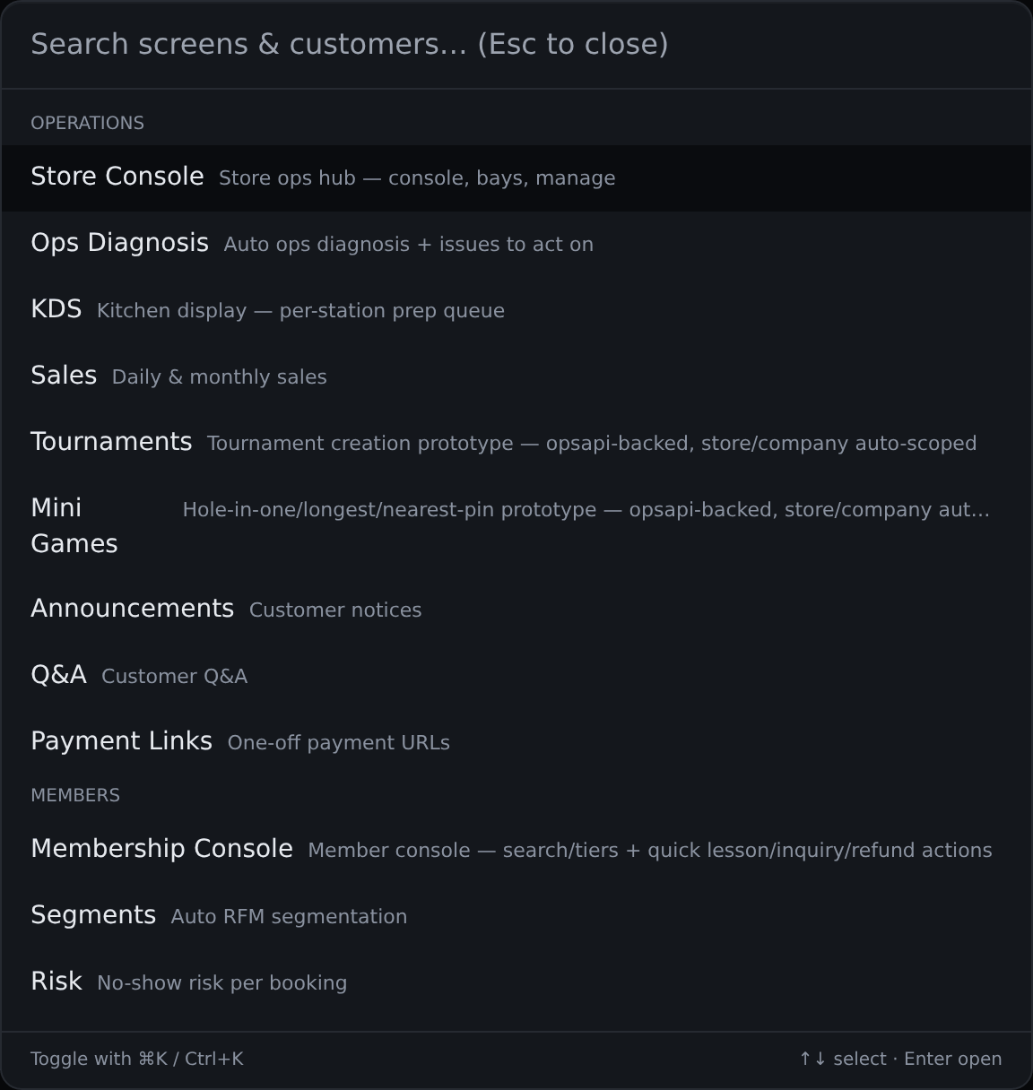 Quick search
